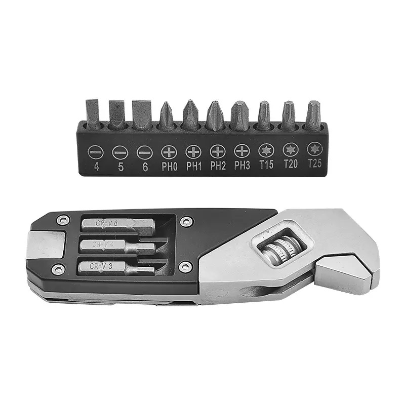 Mini Adjustable Combination Wrench With Multi Screwdriver