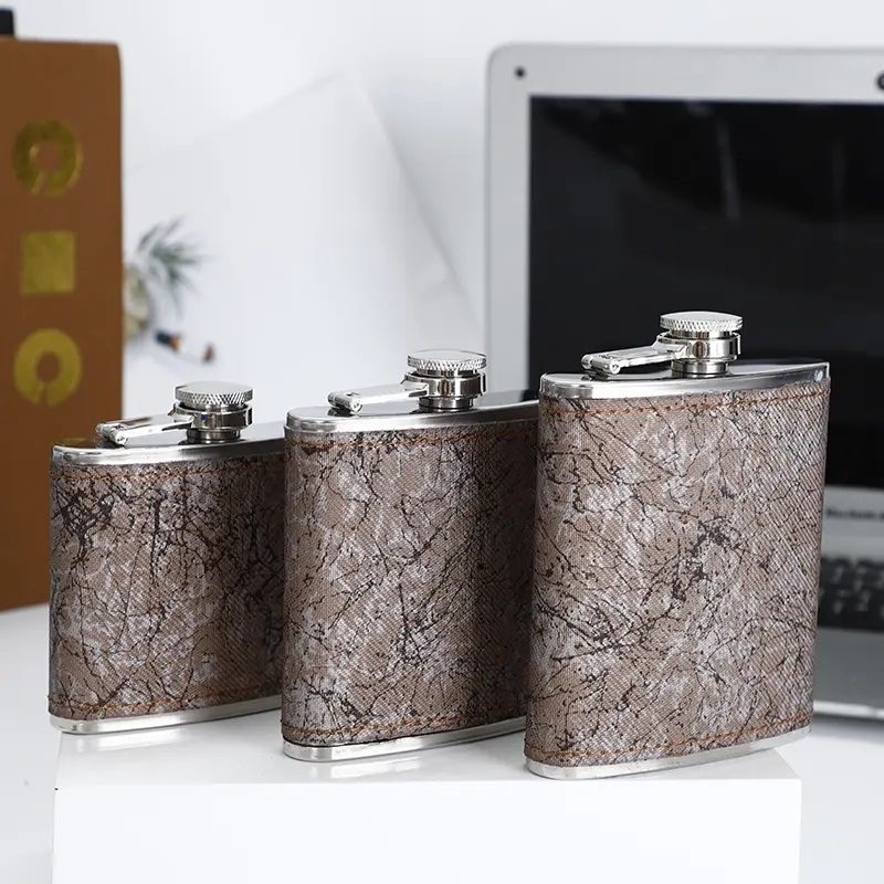 PU Leather Stainless Steel Hip Flask