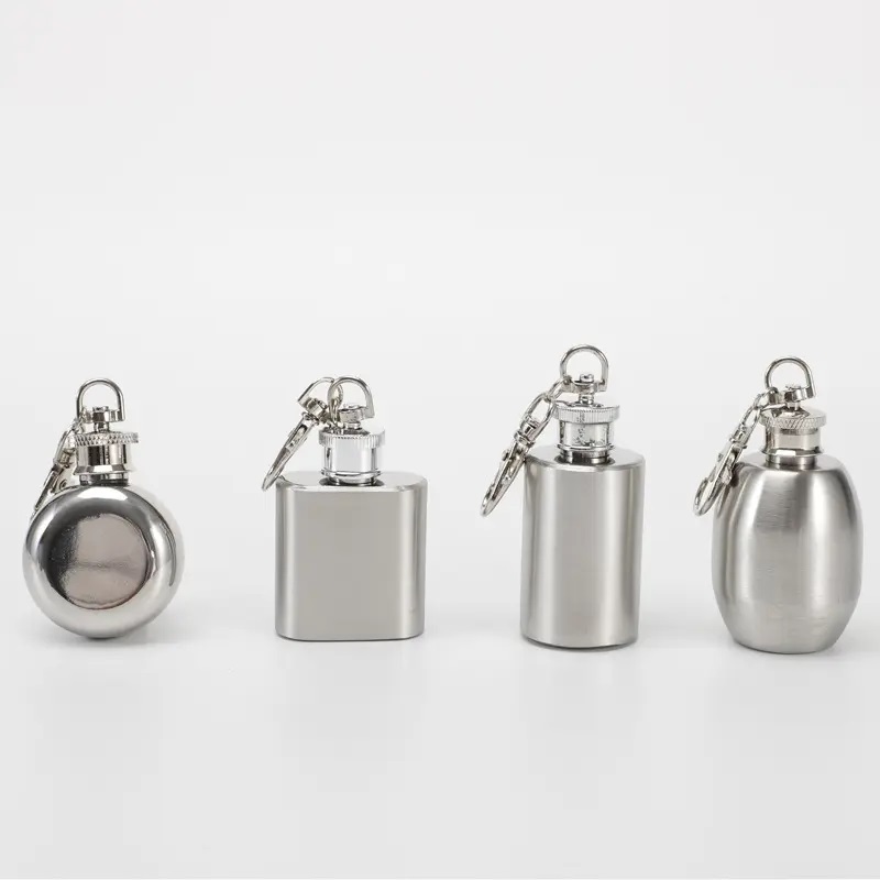 1OZ Mini Hip Flask with Keychain