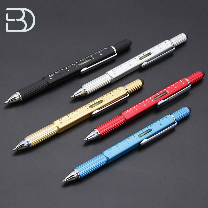 Square 6 in 1 Metal Case Multitool Pen