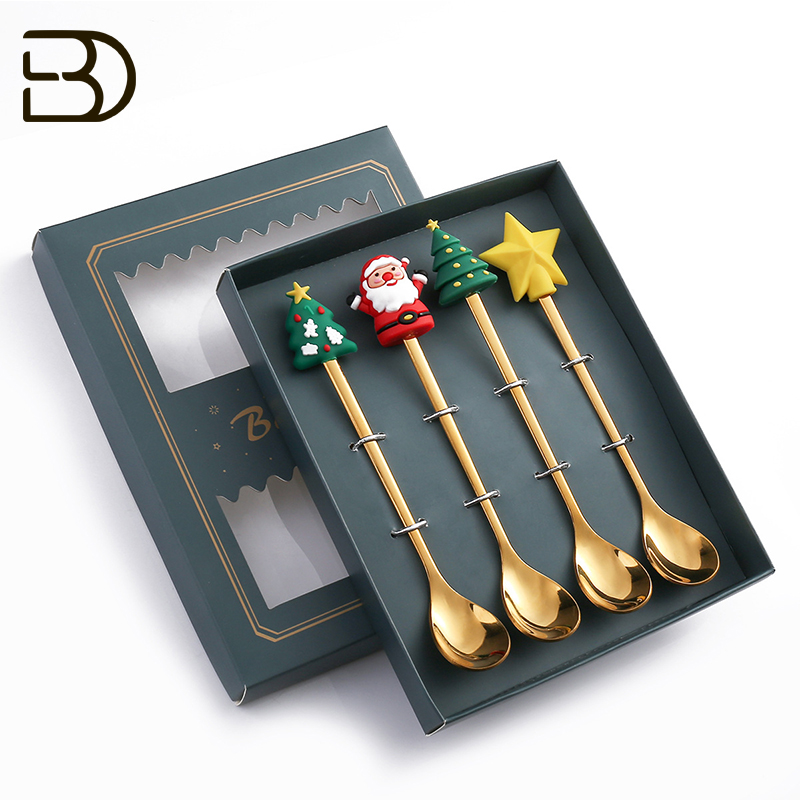 CJDQ62 Christmas Teaspoon Set With Gift Box